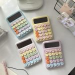 ماشین حساب پاستلی دکمه برجسته